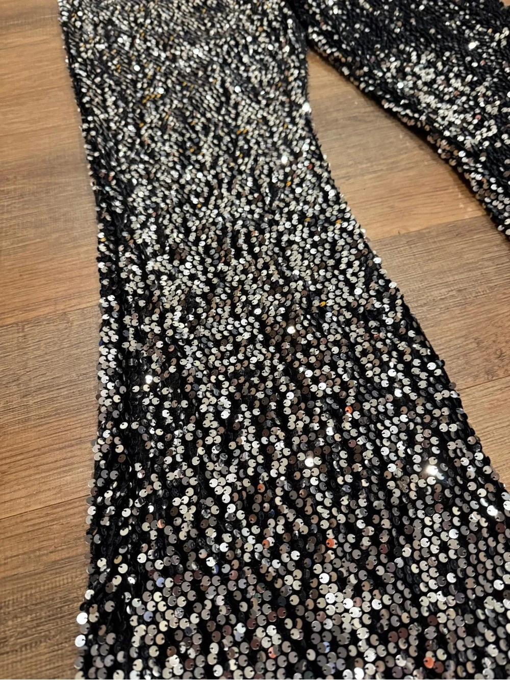 No Boundaries Black Sequin Flare Pants Size L - Picture 3 of 8